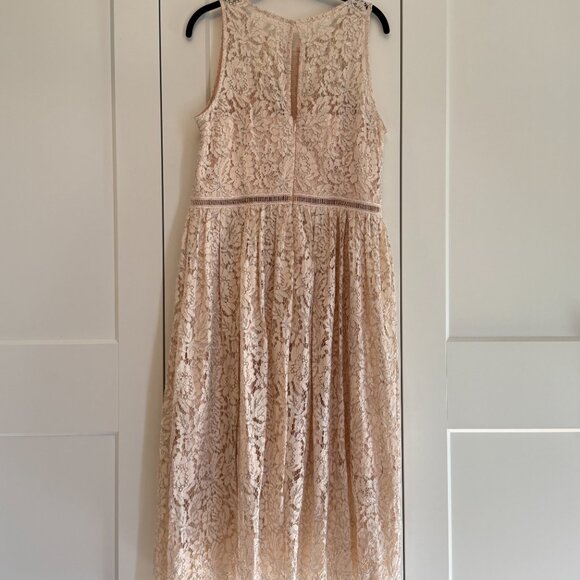 Adrianna Papell Lace Tea-Length Dress - Picture 3 of 4